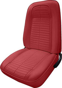 1967-69 Custom Leather Front Upholstery For Standard Interior Coupe/Convertible Models; Red