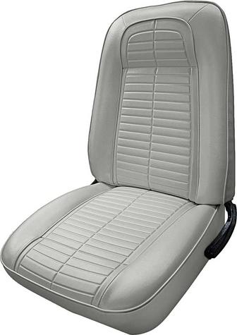 1967-69 Custom Leather Front Upholstery For Standard Interior Coupe/Convertible Models; Dove Gray
