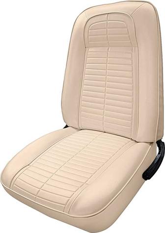 1967-69 Custom Leather Front Upholstery For Standard Interior Coupe/Convertible Models; Ivory
