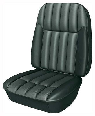 1968-69 Firebird; Front Bucket Seat Upholstery Set; Custom Interior; Black