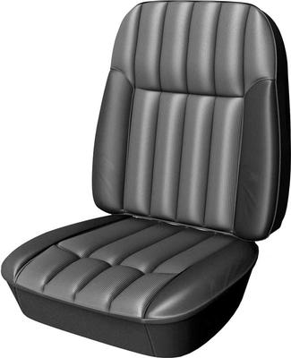 1968-69 Firebird; Front Bucket Seat Upholstery Set; Custom Interior; Black