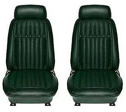 1969 Firebird; Front Bucket Seat Upholstery Set; Custom Interior; Dark Green