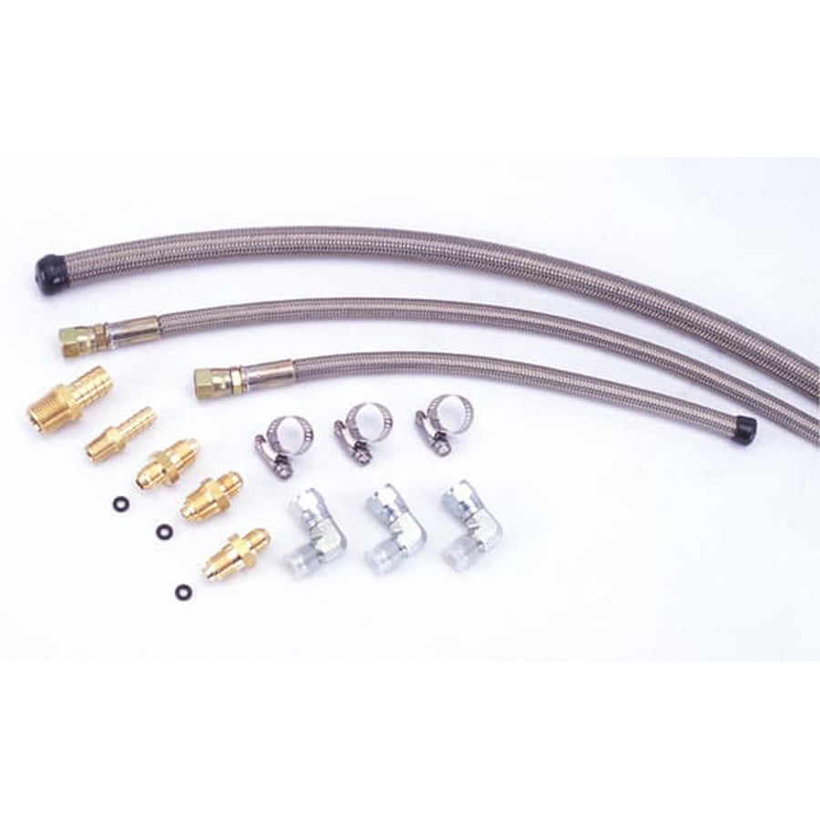 Stainless Braided Hose Kit - Remote Reservoir to Original Ford-Style Pump