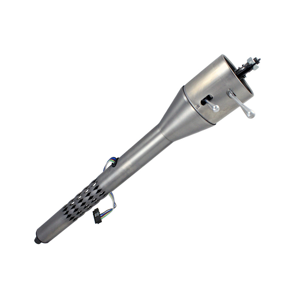 1965-66 Mustang 30" Floor Shift Collapsible Tilt Column: For Original Steering Wheel - Paintable Mill Finish