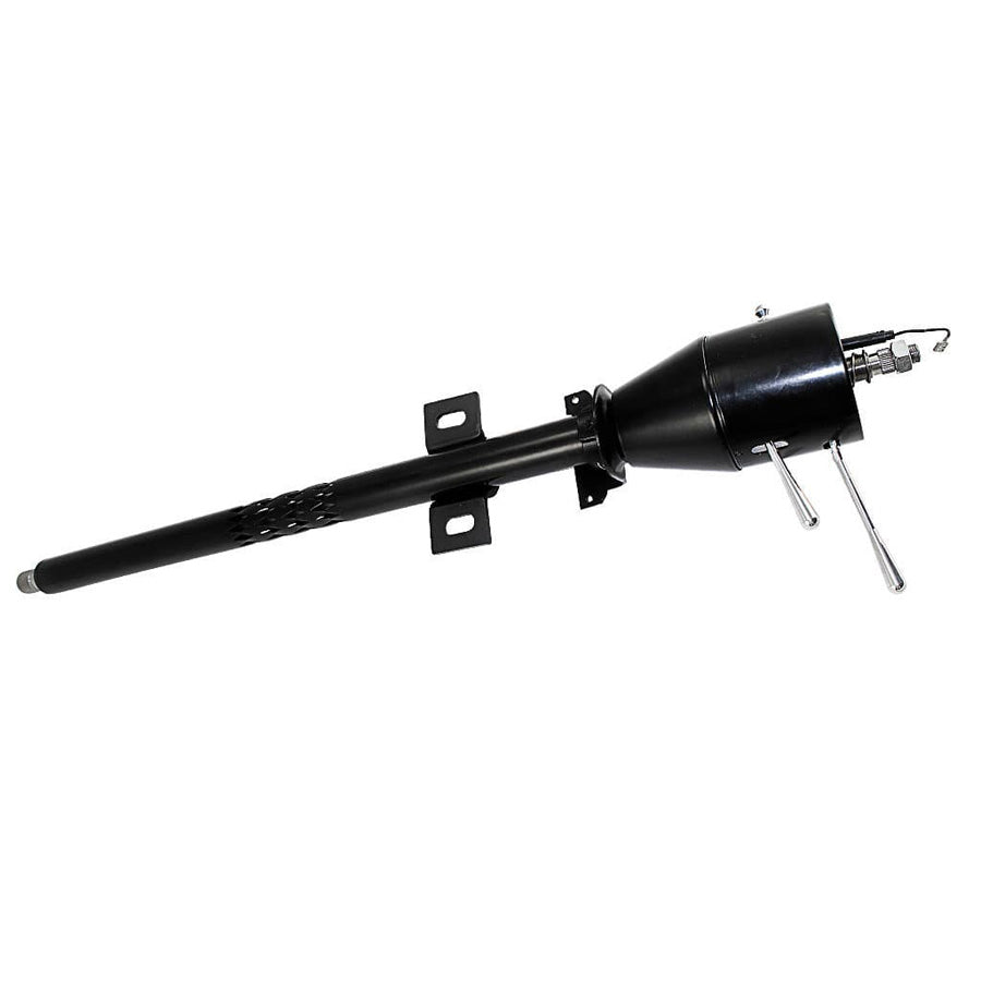 1967-68 Corvette Floor Shift Tilt Column with Dash Mount: Aftermarket Wheel - Black Powdercoat Finish