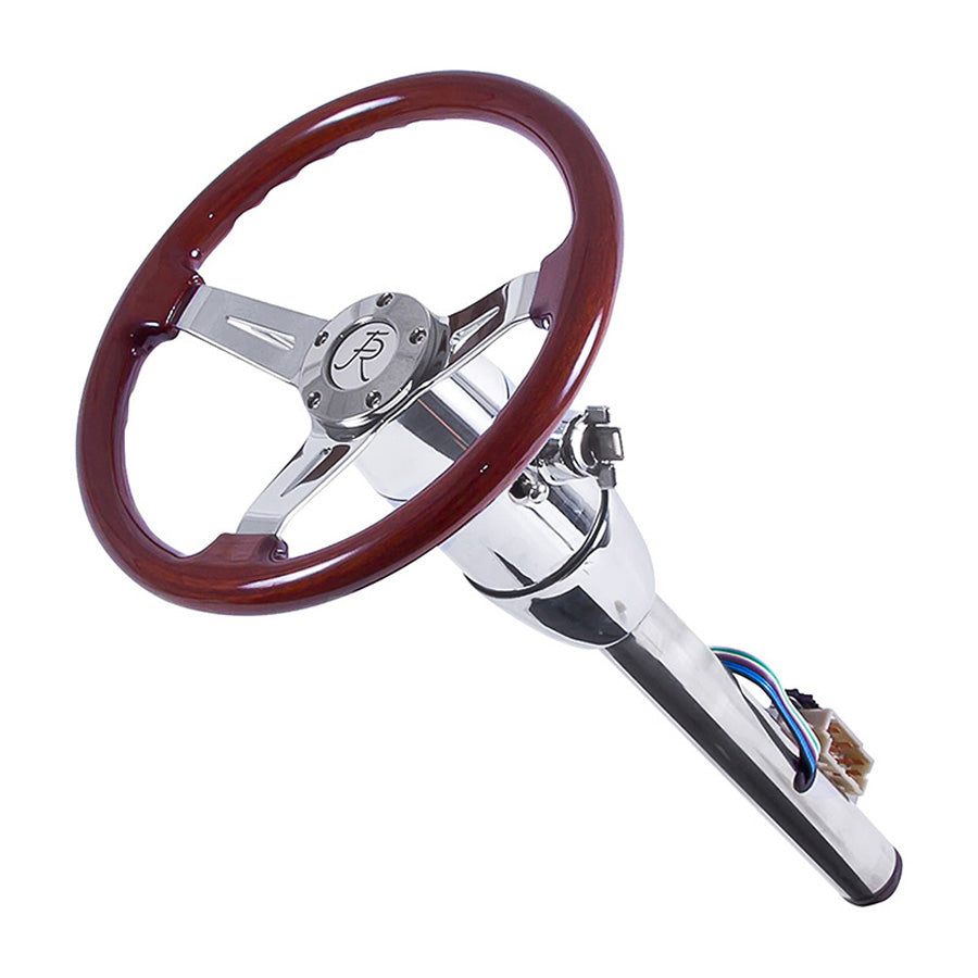 Woody's III Mahogany/Chrome 3 Spoke Wheel