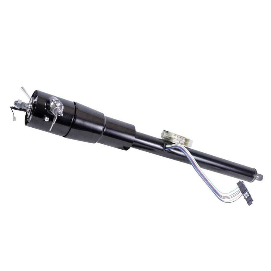 33" Muscle Car Floor Shift Tilt Key Column with 1"-48 Shaft - Black Powdercoat Finish