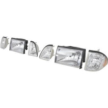 1987-93 Ford Mustang; Ultra Clear Headlights (12-Piece Set; Amber Side Markers; Clear Lens)