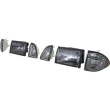1987-93 Ford Mustang; Ultra Smoked Headlights (12-Piece Set; Amber Side Markers; Smoked Lens)