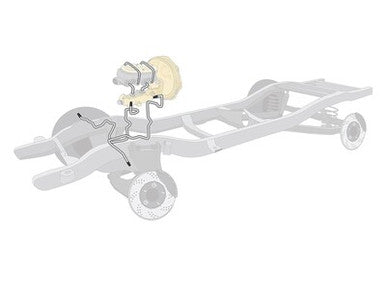 The Right Stuff 62-64 Chevy II Power Drum Pre-Bent OE Steel Front Brake Line Kit - (XKT6202)