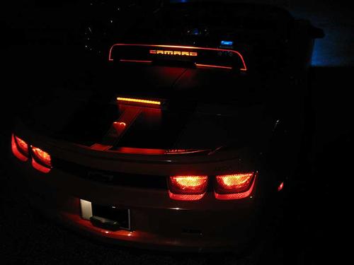2010-15 Camaro Convertible - Rear Wind Restrictor with Single Color LED - Red