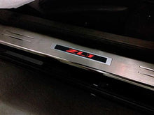2010-15 Camaro ZL1 - Illuminated Door Sill Plate Kit w/ Single Color LED - Red (Brushed Silver)