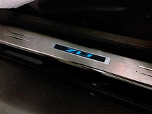 2010-15 Camaro ZL1 - Illuminated Door Sill Plate Kit w/ Single Color LED - BLUE (Brushed Silver)