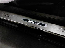2010-15 Camaro ZL1 - Illuminated Door Sill Plate Kit w/ Single Color LED - WHITE (Brushed Silver)