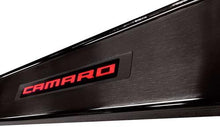 2010-15 Camaro - Illuminated Door Sill Plate Kit w/ Single Color LED - Red (Brushed Black Finish)