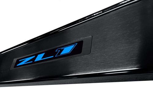 2010-15 Camaro ZL1 - Illuminated Door Sill Plate Kit w/ Single Color LED - BLUE (Brushed Black)