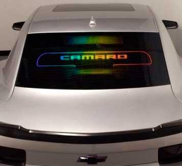2010-15 Camaro Coupe - Windrestrictor Brand Glow Plate with Camaro Text - RGB Extreme Lighting Kit