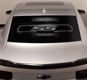 2010-15 Camaro Coupe - Windrestrictor Brand Glow Plate with SS Emblem and White LED