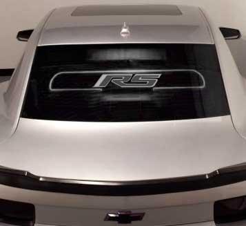 2010-15 Camaro Coupe - Windrestrictor Brand Glow Plate with RS Emblem and White LED