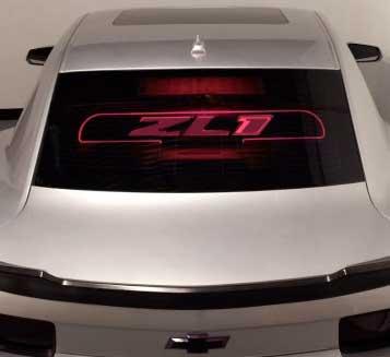 2010-15 Camaro Coupe - Windrestrictor Brand Glow Plate with ZL1 Emblem and Red LED