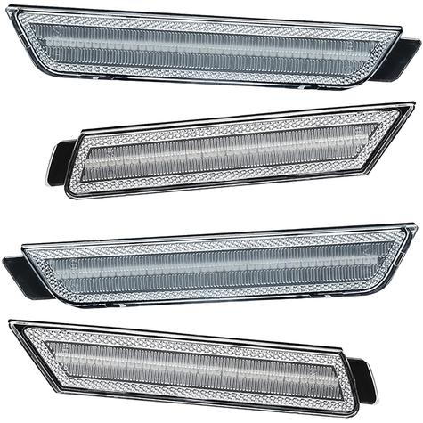 2010-15 Camaro 4 Piece Summit White (RPO Paint Code GAZ) with Clear Lens LED Side Marker Lamp Set