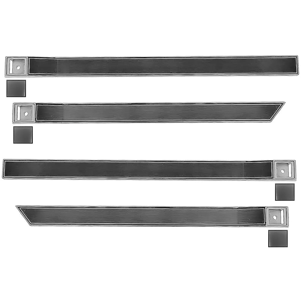 GN110297 - 1984-87 Buick Regal Turbo; Door Panel Escutcheon Trim Set; Brushed Gray; 8-Piece Set; LH and RH Sides