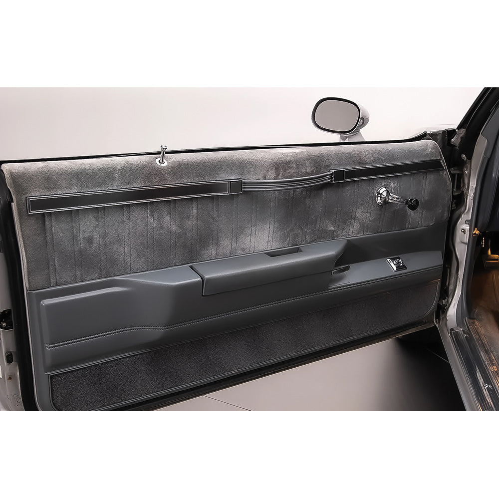 GN110297 - 1984-87 Buick Regal Turbo; Door Panel Escutcheon Trim Set; Brushed Gray; 8-Piece Set; LH and RH Sides