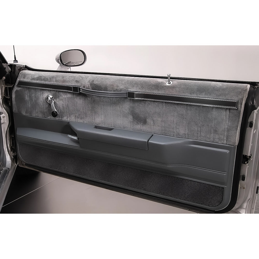 GN110297 - 1984-87 Buick Regal Turbo; Door Panel Escutcheon Trim Set; Brushed Gray; 8-Piece Set; LH and RH Sides