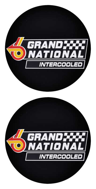 GN110823 - 1982-87 Buick Grand National; Intercooled Bucket Seat Trim Decals; Pair; GM Licensed