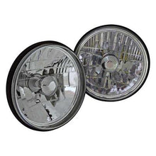 Redline 7" Round White Diamond Headlamps w/out Halo - w/Blue H4 Halogen Bulbs