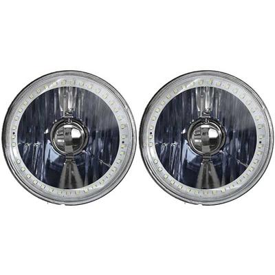 Redline 5-3/4" Round Elite Diamond Headlamps w/Single Color Halo - w/NovaStar H4 LED Bulbs