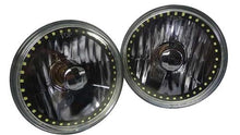 Redline 5-3/4" Round Black Elite Diamond Headlamps w/Single Color Halo; w/Clear H4 Halogen Bulbs