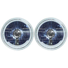Redline 5-3/4" Round Elite Diamond Hdlmps w/Single Color Halo & Turn Signals - Blue H4 Halogen Bulbs