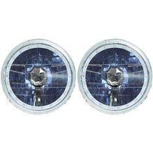 Redline 7" Round White Diamond Headlamps w/Multi Color Halo - w/Blue H4 Halogen Bulbs