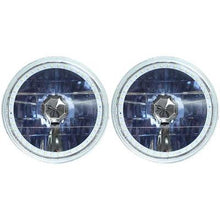 Redline 7" Round White Diamond Headlamps w/Single Color Halo - w/Blue H4 Halogen Bulbs