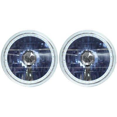 Redline 7" Round White Diamond Headlamps w/Single Color Halo - w/NovaStar H4 LED Bulbs