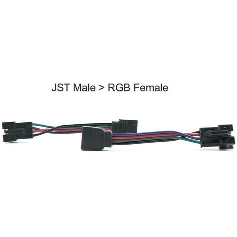 RGB Headlamp Adapter; 14 AWG; RGBW 5-Pin JST Male to RGB 4-Pin JST Female; 10-Feet