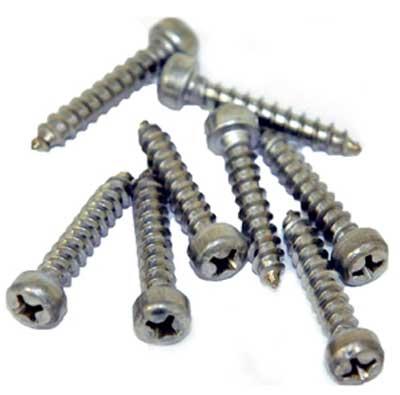 1964-66 Mustang; Headlight Door Screw Set; Stainless Steel; 8 Piece Set