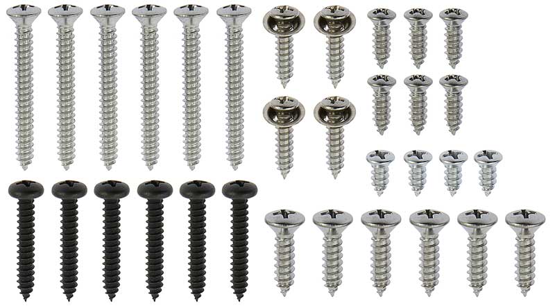 HK19 - 1965-66 Mustang Fastback Pony Interior Trim 40-Piece Screw Set