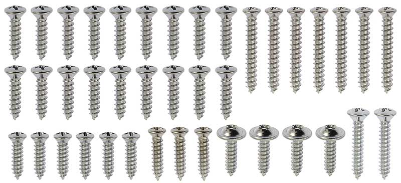 HK344 - 1967-68 Mustang Coupe Interior Trim 40-Piece Screw Set