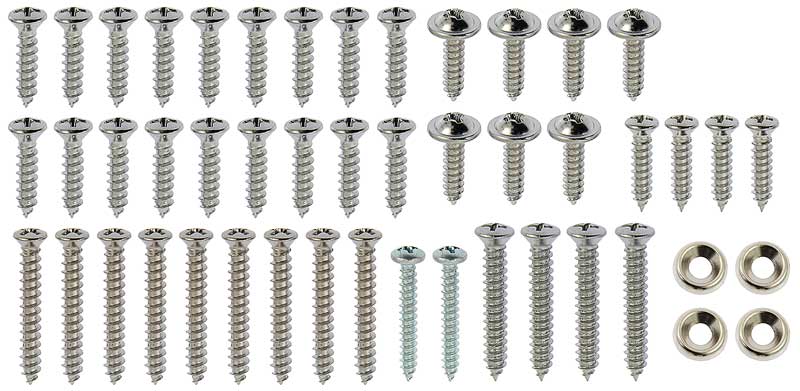 HK347 - 1968 Mustang Convertible Interior Trim 43-Piece Screw Set