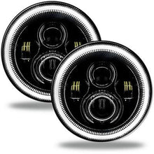 Oracle Lighting 7" High Powered Led Headlights; High/Low; Black Bezel; White