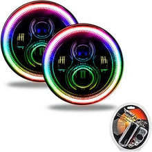 Oracle Lighting 7" High Powered Led Headlights; High/Low; Black Bezel; ColorSHIFT; w/ RF Controller