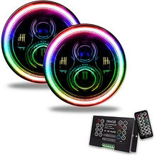 Oracle Lighting 7" High Powered Led Headlights; High/Low; Black Bezel; ColorSHIFT; w/ 2.0 Controller