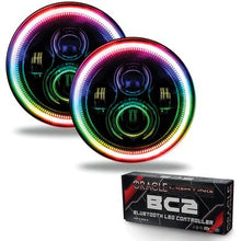Oracle Lighting 7" High Powered Led Headlights; High/Low; Black Bezel; ColorSHIFT; w/ BC1 Controller
