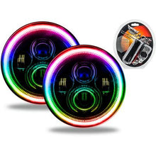 Oracle Lighting 7" High Powered Led Headlights; High/Low; Black Bezel; ColorSHIFT; w/o Controller