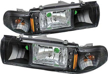 1991-96 Impala / Caprice Black 1 Piece LED Crystal Headlights