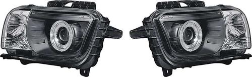 2010-13 Chevy Camaro Dual Halo Projector Headlights - Black