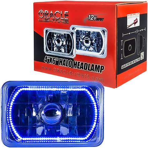 Oracle Lighting; 4x6-Inch H4 Sealed Beam Headlamp with Blue SMD Halo