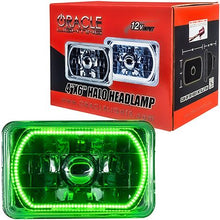 Oracle Lighting; 4x6-Inch H4 Sealed Beam Headlamp with Green SMD Halo